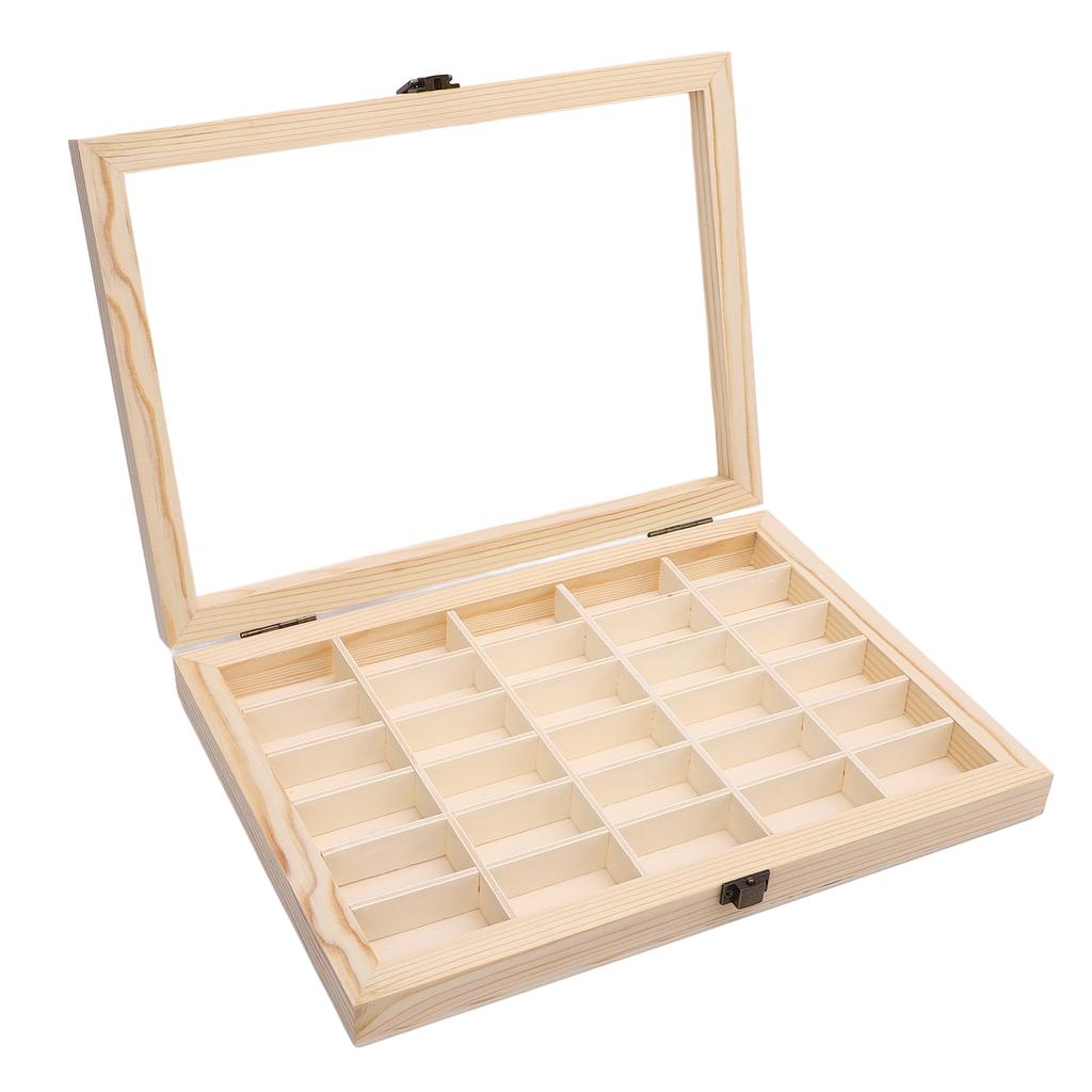 Film Cassette Display Case 30 Slots Minimalist Dust Proof Solid Wood Storage Box for 135 Film