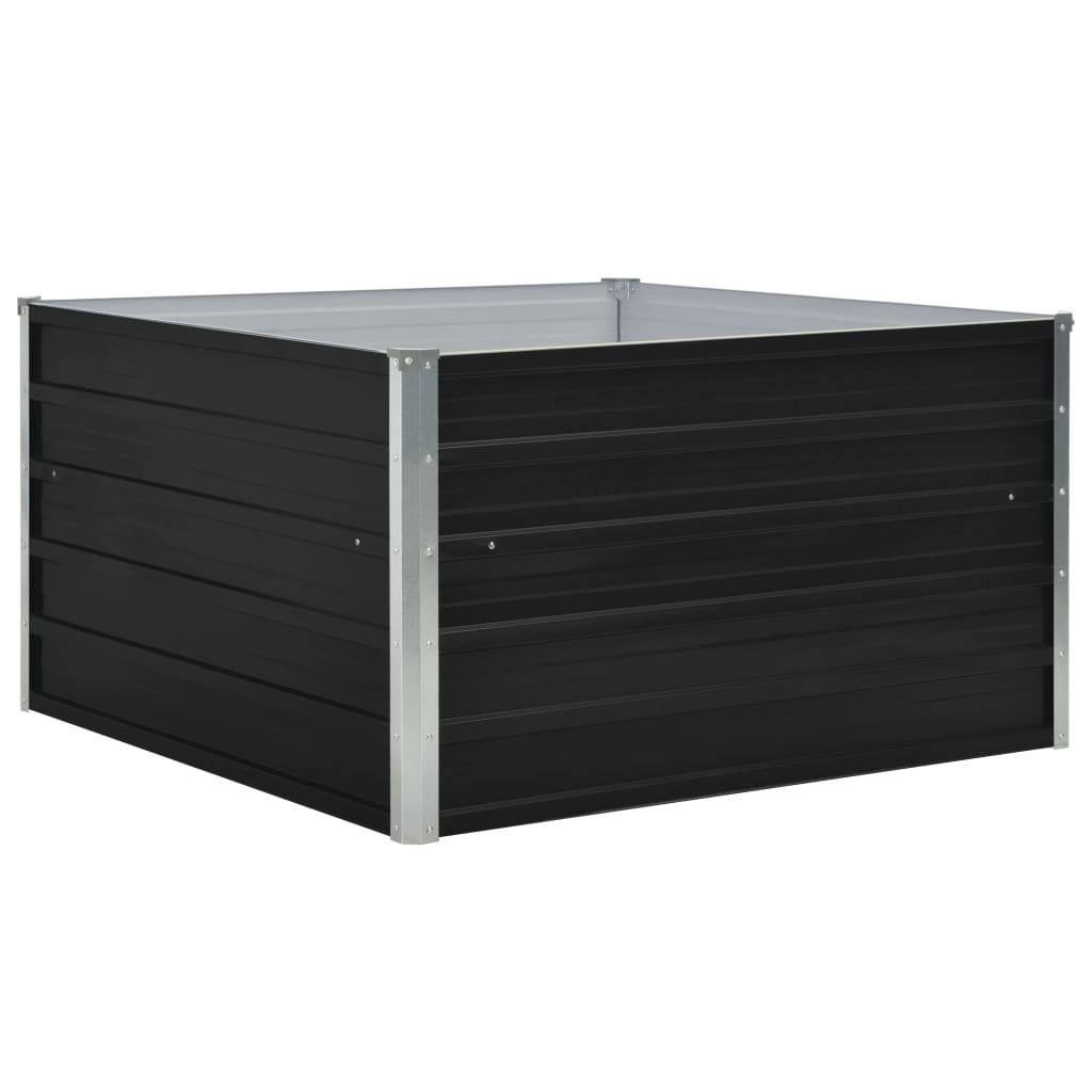 Raised Garden Bed 100*100*45 Cm Galvanised Steel Anthracite
