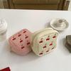 Embroidered Cherry Cosmetic Bags Handbag Earphone Lipsticks Sanitary Pads Storage Organizer Pouch Portable Women's Makeup Bag