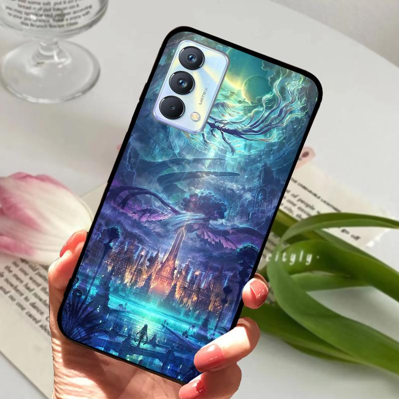 For cover Realme GT Master Case Edition Animal Cartoon Soft Silicone Funda for Realme GT Master Explorer Phone Cover Black Coque