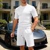 Men's Summer Jacquard T-shirt and Shorts Set - Casual European & American Style
