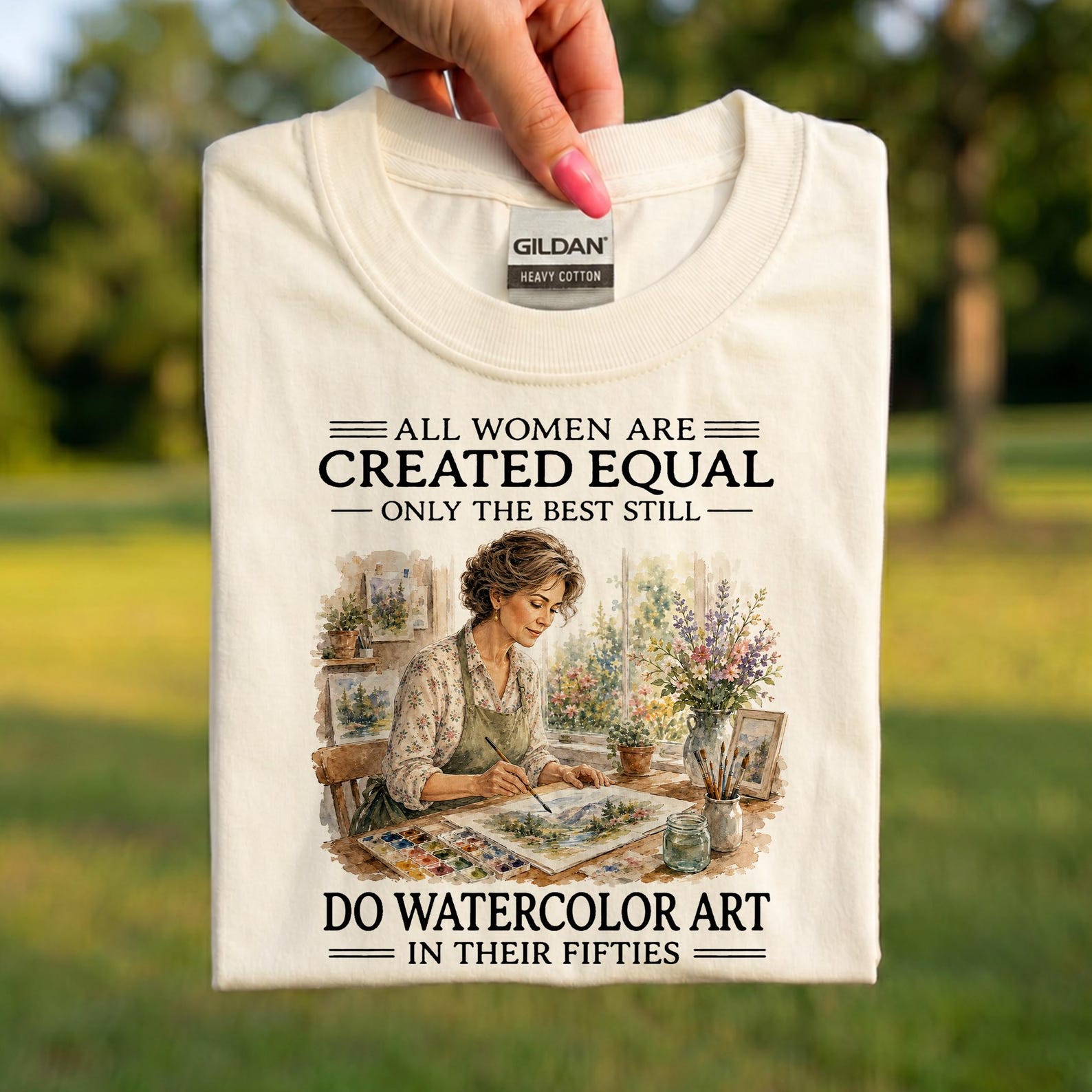 50th Watercolor Artist Birthday Shirt, Still Do Watercolor Art In Their Fifties T-Shirt, Painting Lover Tee, Art Teacher Gift L