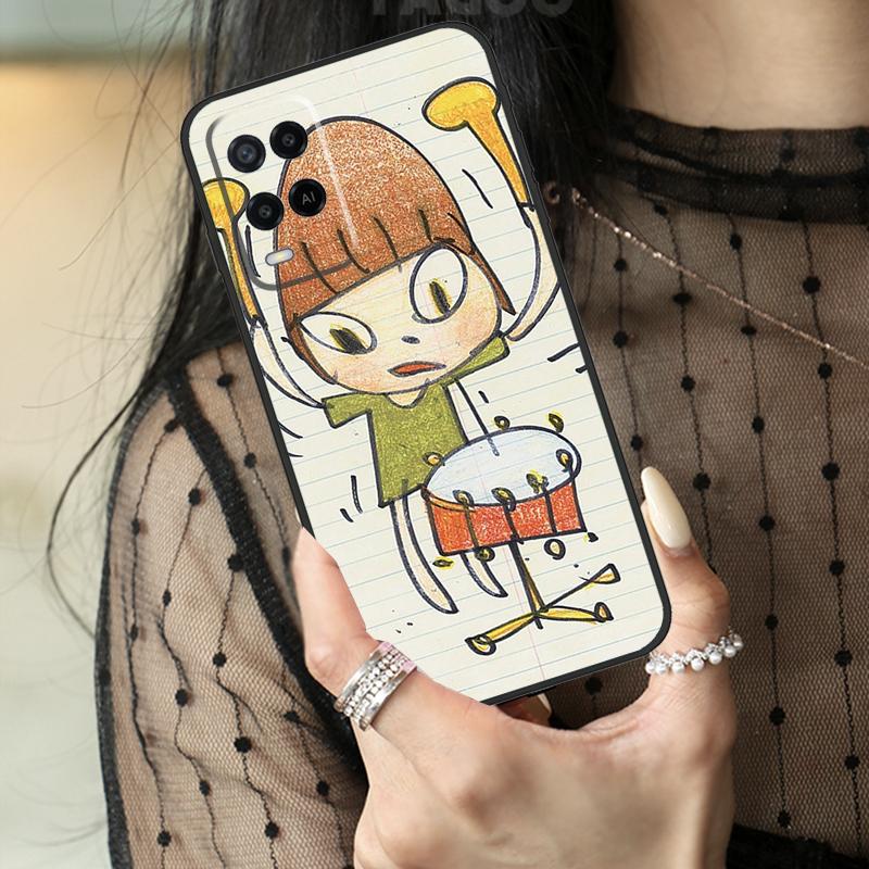 Cartoon Aesthetic Yoshitomo Nara Case For Oppo A16 A76 A96 A17 A18 A60 A80 A40 A38 A58 A78 A98 A94 A74 A54 A15 A57 A77 A5 Pro