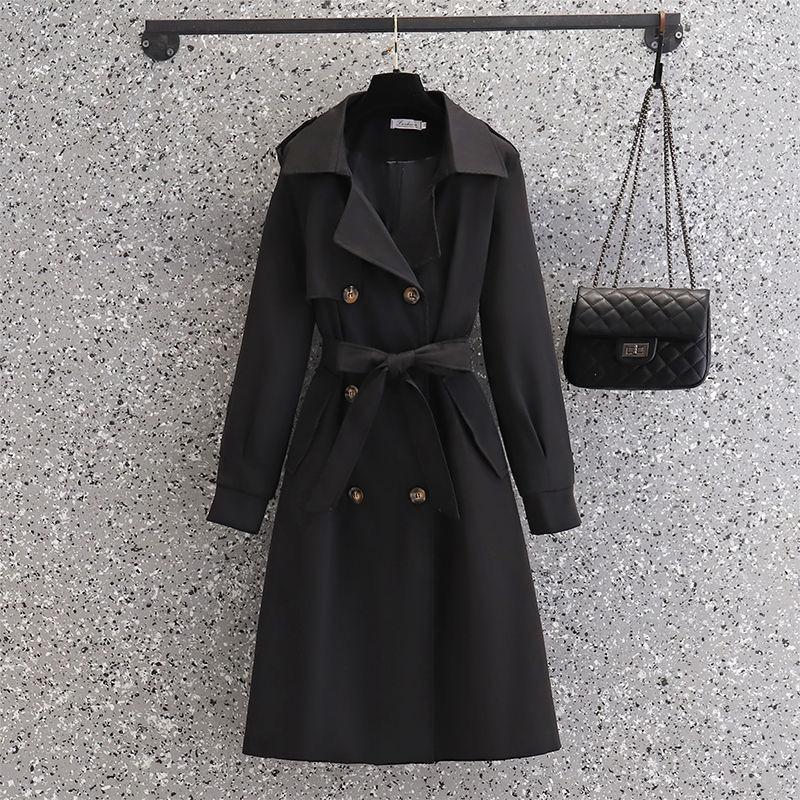 Large Size Windbreaker Coat British Style Jacket for Women Autumn and Winter Mid To Long Style Women's Clothing