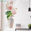3D Lotus Flower Vase Wall Stickers,Removable Floral Wall Decals for Living Room,Bedroom,Home Decor,Peel and Stick Art Murals