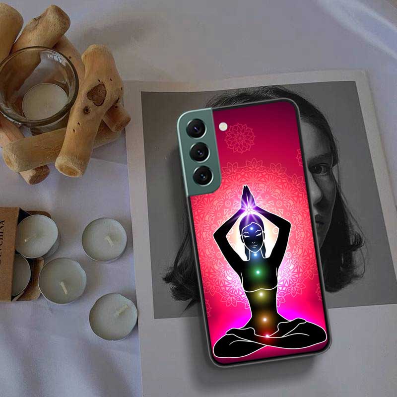 The Mandala Chakra Insist Yoga Phone Case For Samsung A02 A03 A03S A04 A04S Galaxy A55 A35 A25 A15 S10 Lite A9 A8 A7 A6 Plus A90
