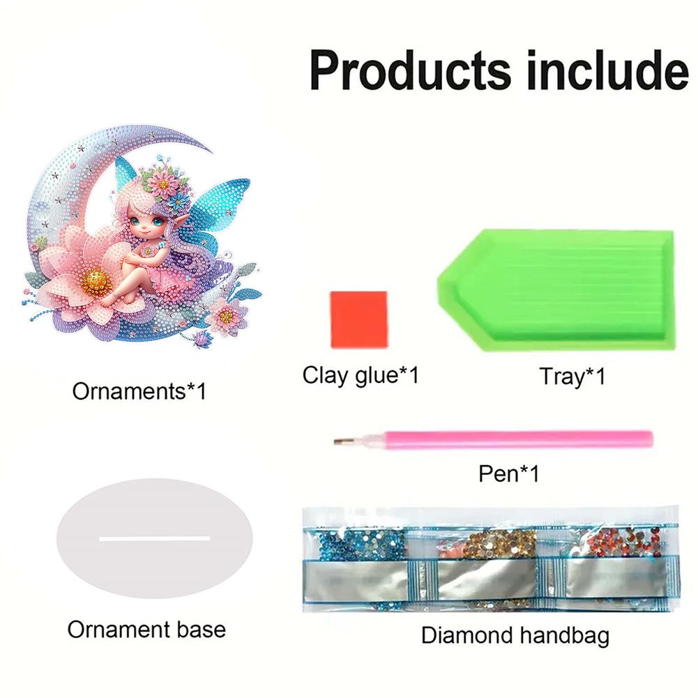 Acrylic 2D Flat DIY Diamond Painting Desktop Ornaments Kit 5D DIY Diamond Art Tabletop Decorations for Home Office Desktop Decor