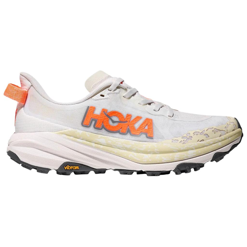 HOKA One One Speedgoat 6 Comfortable Soft Trail Running Shoes Women Sneakers White Orange 1147811-WNG