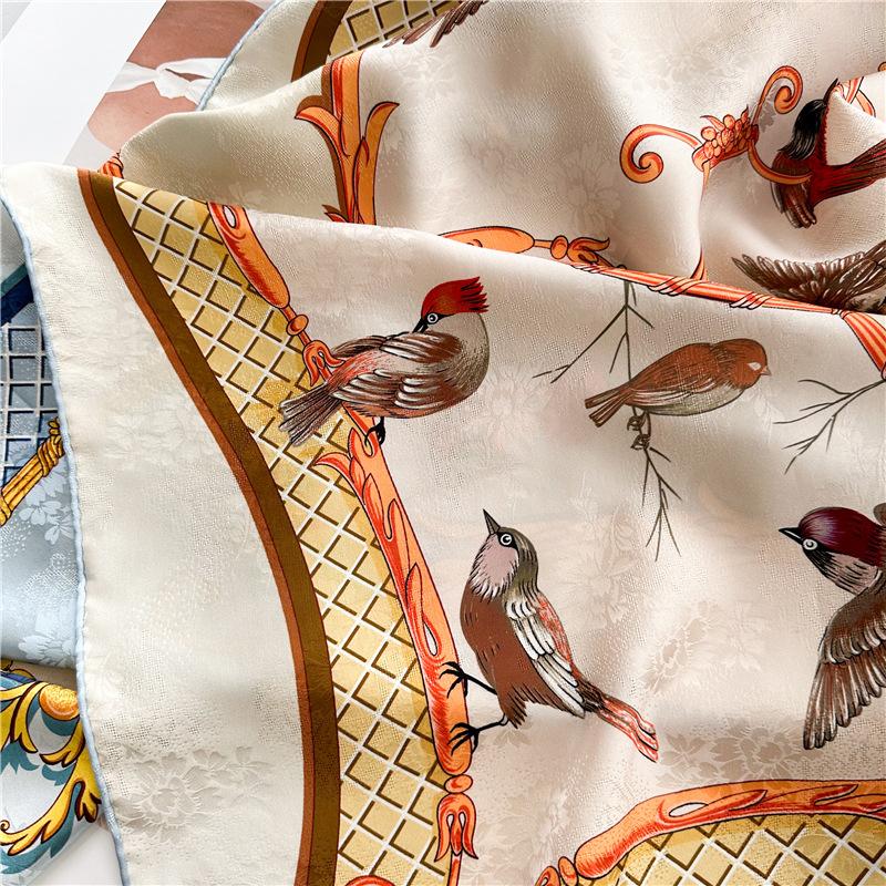 110*110cm Double-sided Silk Scarf Women's Generous Scarf Mulberry Silk Scarf Shawl