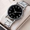 Men Dress Watch Round Dial Band Quartz Wristwatch Stainless Steel Elegant Analog Watch for Casual or