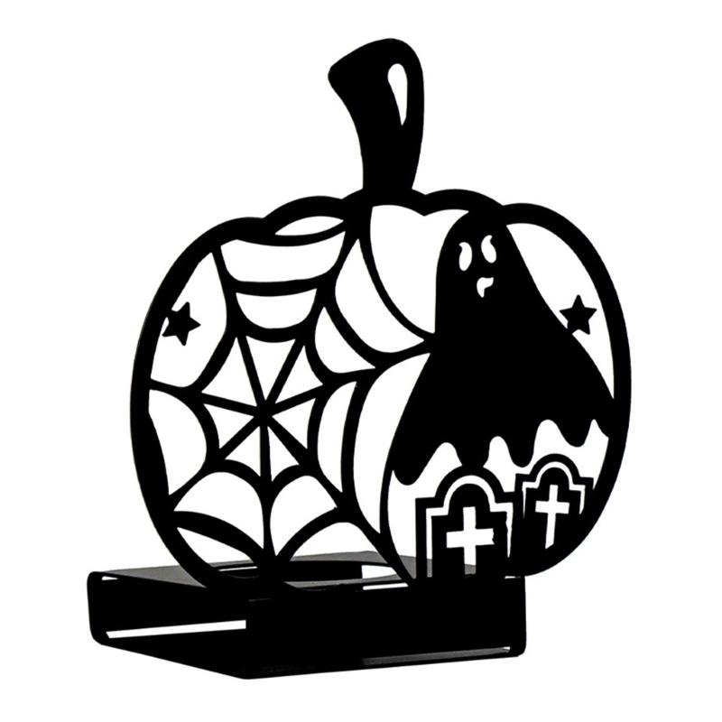 Horror Ghostly Bat Cats Iron Tealight Candle Holders for Halloween Festivities Home Centerpieces Candlestick Decors