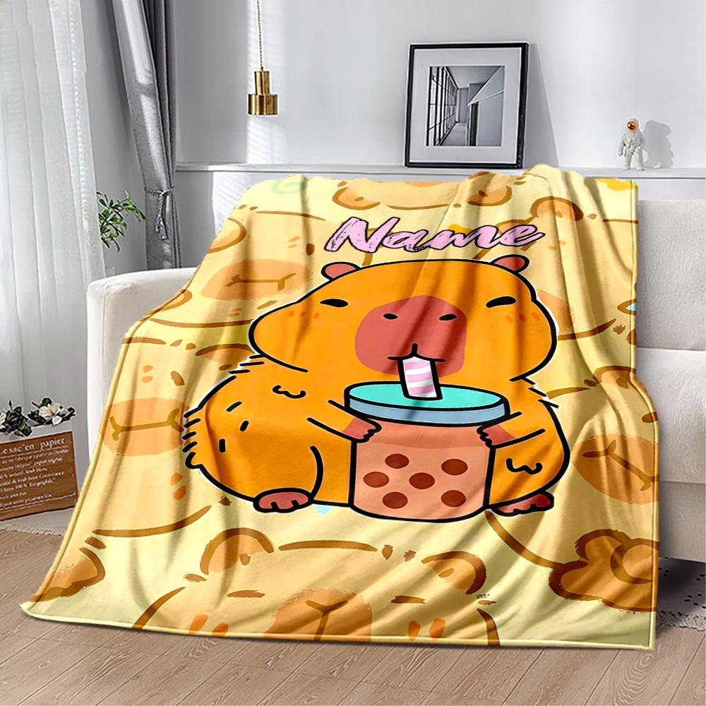 Cute Hamster Bubble Tea Blanket Warmthful Decor Great for Picnics Sofa Livingroom for All Occasions Modern Style Best Holiday Gift for Friends Family