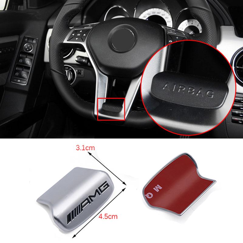 

GLC GLB Car Emblem Steering Wheel Sticker Decoration Accessories For Mercedes Benz AMG Brabus Maybach W204 GLC CLA W205 W203 W2