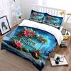 Christmas Poinsettia Decoration Bedding Duvet Cover Set Duvet Cover Pillowcases  (1*Duvet Cover 2*Pillowcases, Without Duvet Insert)