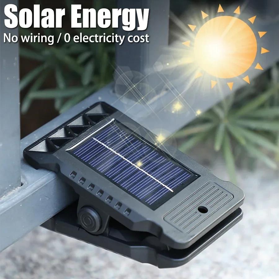 2PCs LED Solar Lights Outdoor Clip-on Motion Sensor Lights 3 Mode IP65 Waterproof Security Lamp for Fence,Deck,Wall,Garage,Patio