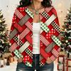 Women's Christmas Printed Long Sleeve Cardigan for Holiday Party