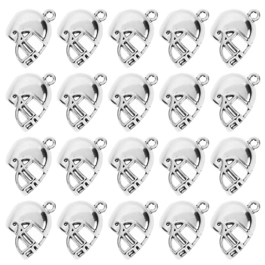Lurrose 50Pcs Helmet Charms Sports Pendant Charms Basketball Baseball Football Helmet Beads for Jewelry Making Necklace Bracelet Earrings DIY Crafts