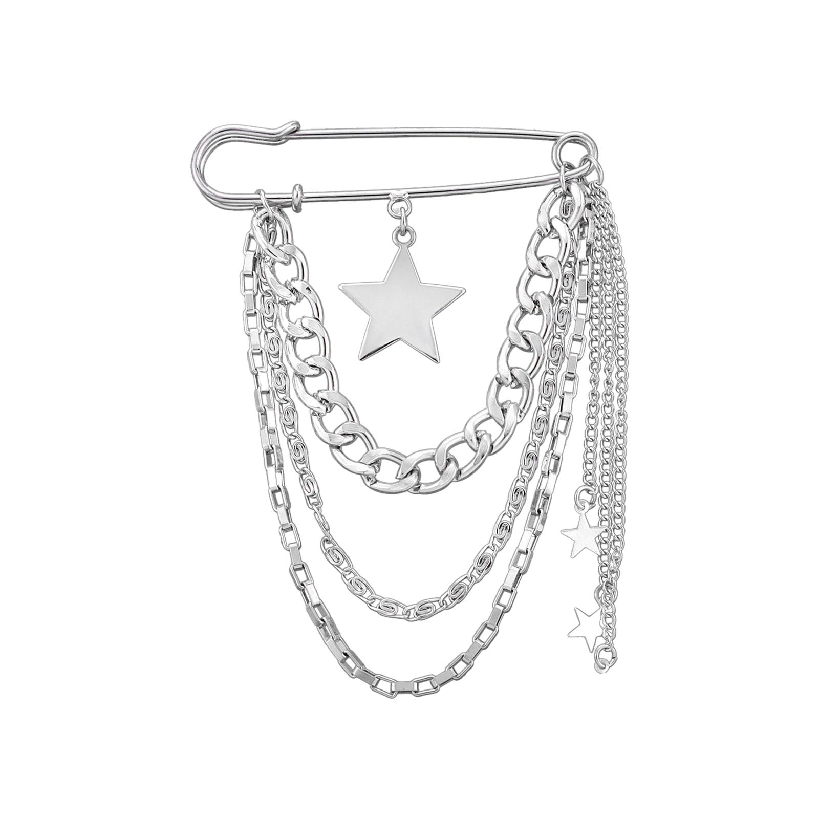 

Exquisite Crafted Star Chain Pin for Long lasting Use Contemporary Chain Pin Delicate Pendant Jewelry for Fashion Lovers 1