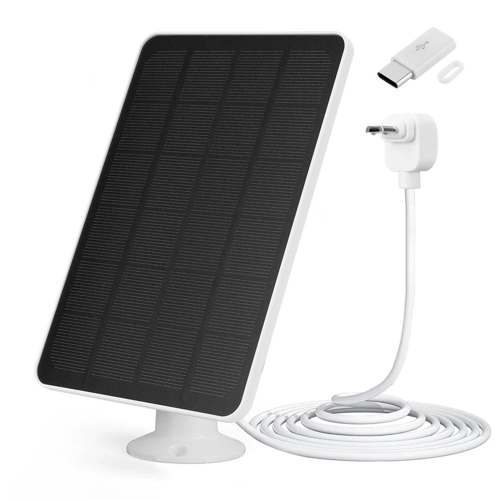 

4/6W Solar Panel Micro USB & USB-C Port Wall Mount Outdoor Solar Charger Panels for Arlo Essential Spotlight/XL Spotlight Camera