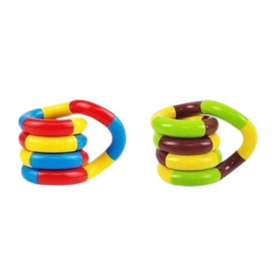 2/4/6Pcs Stress Relief Plastic Twisted Toy Focus Aid Hand Finger Flexibility Training Toy Portable Educational Twisting Loop Fidget Toy