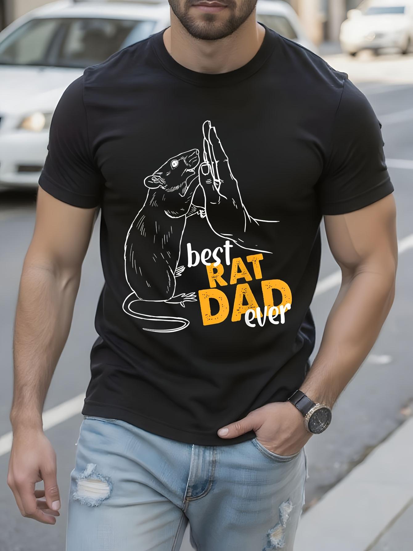 Funny Tshirt Funny Best Rat Dad Ever Tshirt - Black with ... S