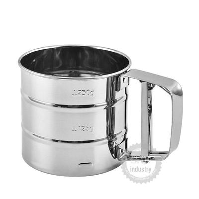 Setaccio a Mano per Farina in Acciaio Inossidabile - Filtro Semiatomatico a Pressione Manuale, Piccolo Setaccio per Farina