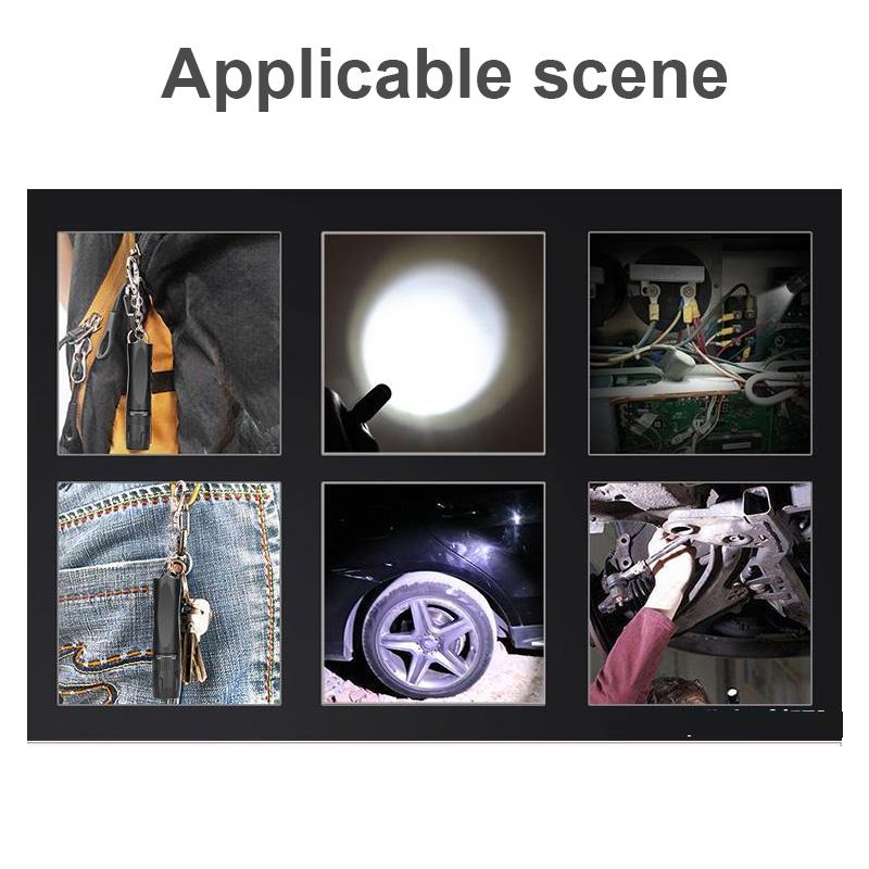 New LED Mini Flashlight Handheld Mini Waterproof Portable Flashlight with Keychain Strong Light T6 Flashlight