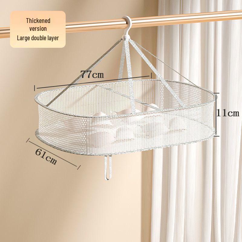 Multi-Layer Foldable Windproof Drying Basket with Edging for Underwear and Socks