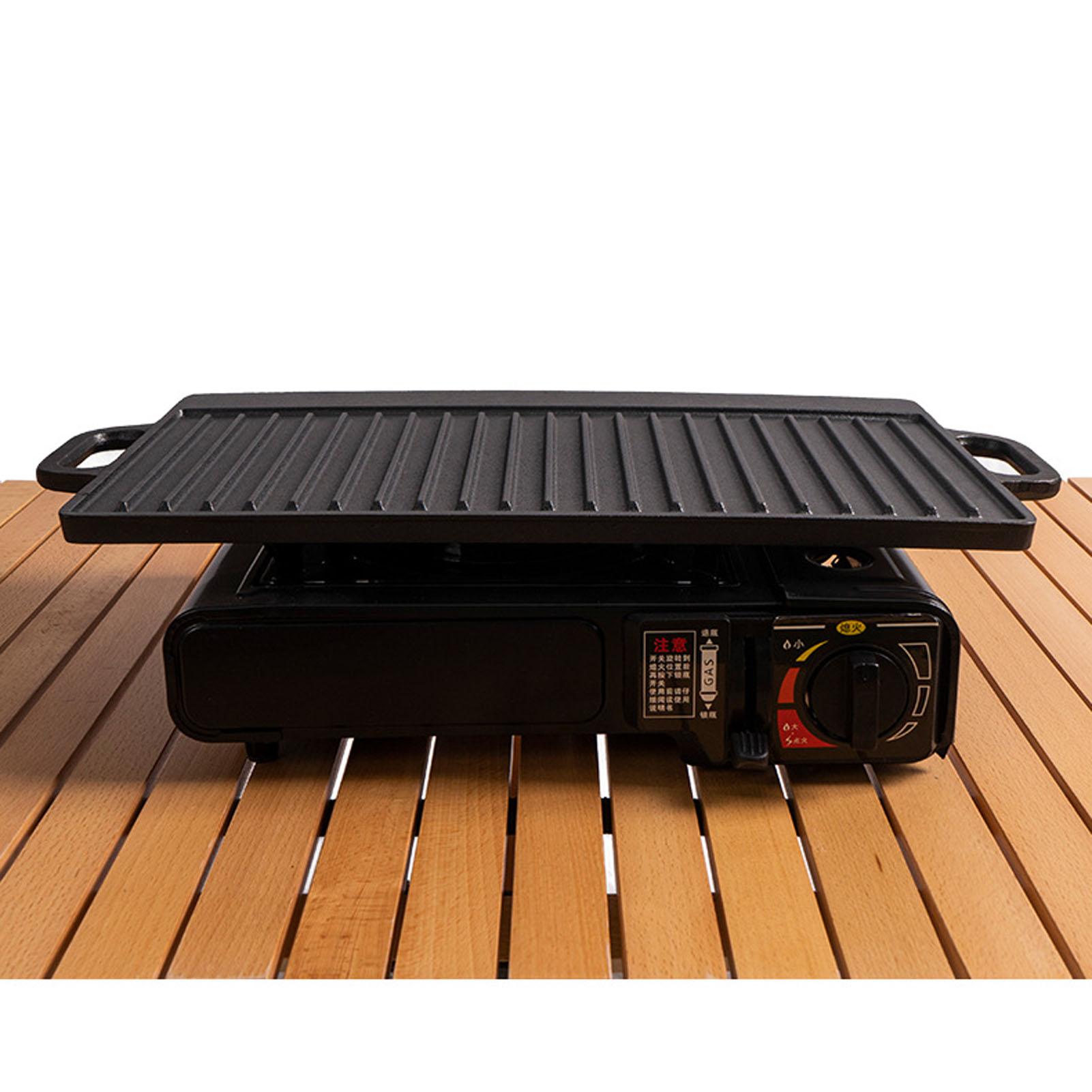 

Griddle Plate Double Sided Iron Fast Even Heating Reversible Grill Plate for Outdoor Camping Gas Stove Induction Cooker