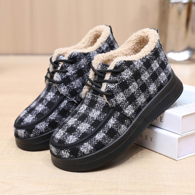 Winter women's cotton shoes with velvet to keep warm and comfortable Doudou shoes go out cotton shoes with soft soles and comfortable cotton shoes