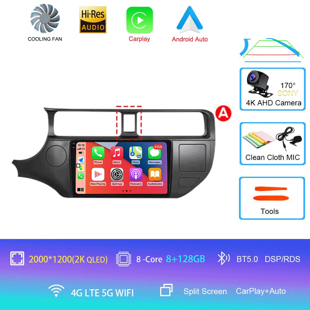For Kia RIO 4 K3 2011-2017 2K QLED Android 14 Car Radio Multimedia Player 2 Din GPS Navigation stereo DVD Head Unit
