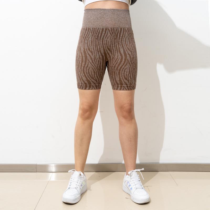 JYL Zebra Stripe Yoga Shorts Hip Lifting Tight Outfit