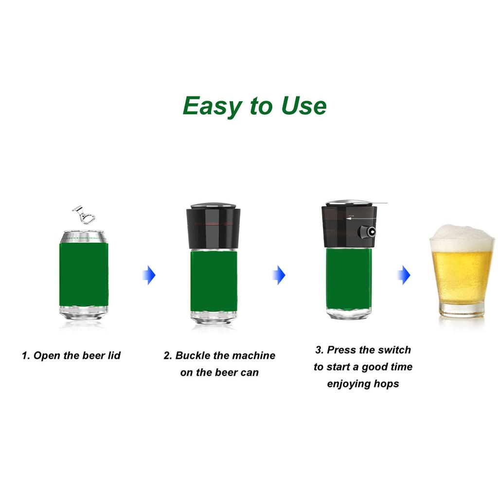 Przenośny spieniacz do piwa Wydajny ręczny nalewak do piwa Maszyna Spieniacze do mleka do puszek i butelek na spotkania i prezenty do baru domowego