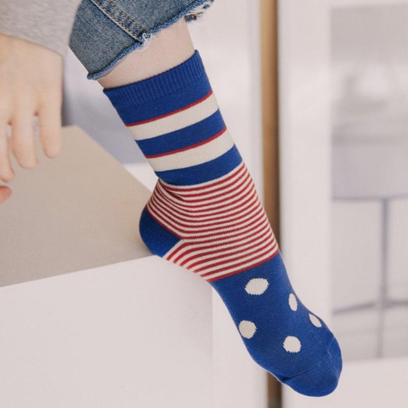 Abiruz Unisex Unique Style Blue Red Socks HM80UNI