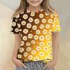 Tricou Casual cu Mânecă Scurtă și Imprimeu Floral pentru Copii, Croială Largă, Gât Rotund, Ușor și Respirabil, Tricou de Vară pentru Băieți și Fete