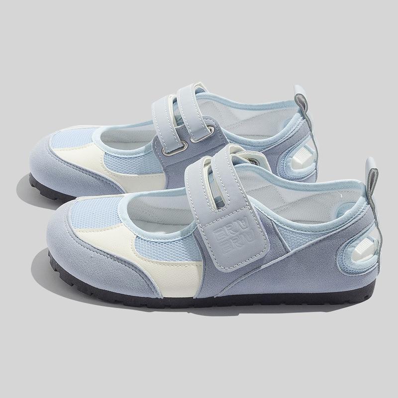 Belle Koreaanse Mary Jane schoenen met klittenbandsluiting, kleine enkelschoenen, 22 jaar, zomer, nieuw, hol, lichtgewicht, casual schoenen