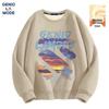 GENIOLAMODE Men's Letter Print Round Neck Sweatshirt