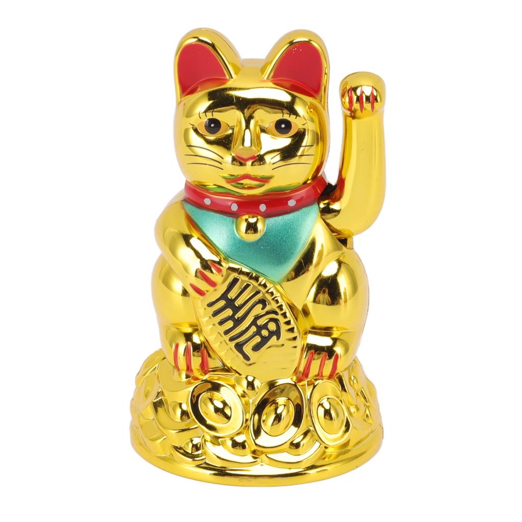 Glückskatze Ornament Winkende Plastik Elektrische Katze Skulptur für Heimdekoration Geschenk 4,5 Zoll