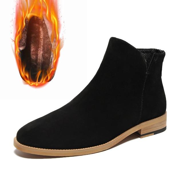 essential suede flat long boots