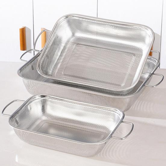 Drain Basket Pasta Strainer with Handle Large Capacity Rust-Resistant Dishwasher Safe Rice Noodle Filter Kitchen Colander