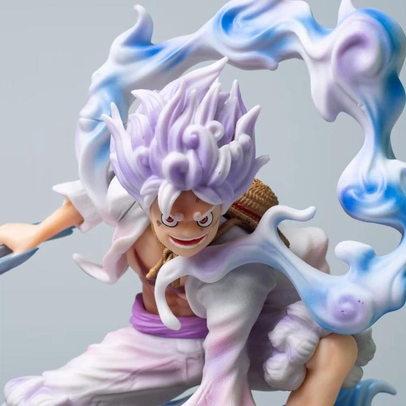 One Piece Gk Squatting Lightning Sun God Nikalufei Second Class Fruit Awakening Anime Handmade Model Ornament
