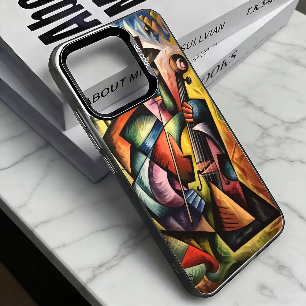 

Picasso Abstract Art Painting Phone Case For iPhone 17,16,15,14,13,12,11 Plus,Pro Max,XS,Colorful Silver Black Cover iPhone15plus