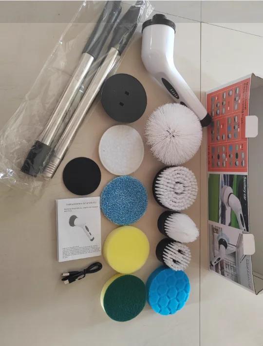 Electric Bathroom Cleaning Brush 9-in-1 Wireless Household Rotation Cleaning Brush for Bathroom Kitchen Toilet Cleaning Scrubber US