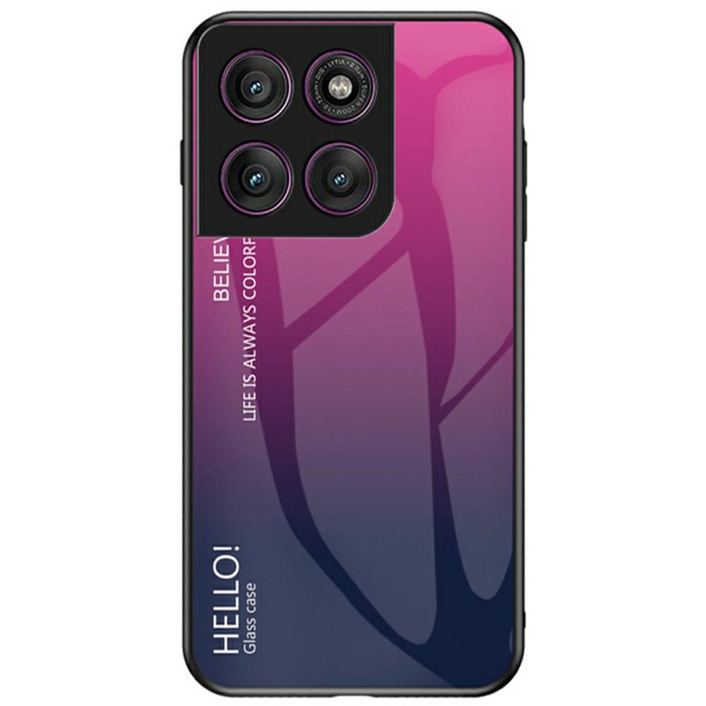 

Для Motorola Edge 60 Pro 5G Чехол Защита от царапин Закаленное стекло+ПК+ТПУ Чехол для телефона Gradient Rose