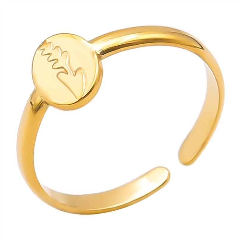 Neuer Offener Verstellbarer Ring Blatt Schlange Herz Echt Vergoldeter Edelstahl Ringe Für Frauen Männer Zubehör Mehrschichtiger Schmuck
