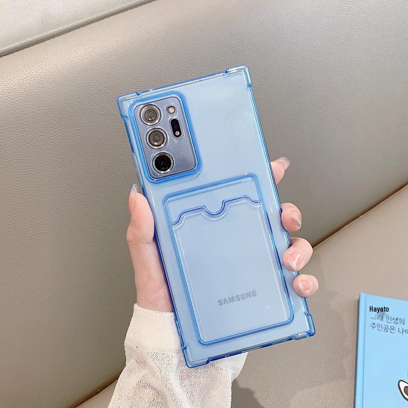 Clear Card Slot Case for Samsung S26U/S24/S25/A57/A16/Note20 - Full Coverage Soft Silicone Protection
