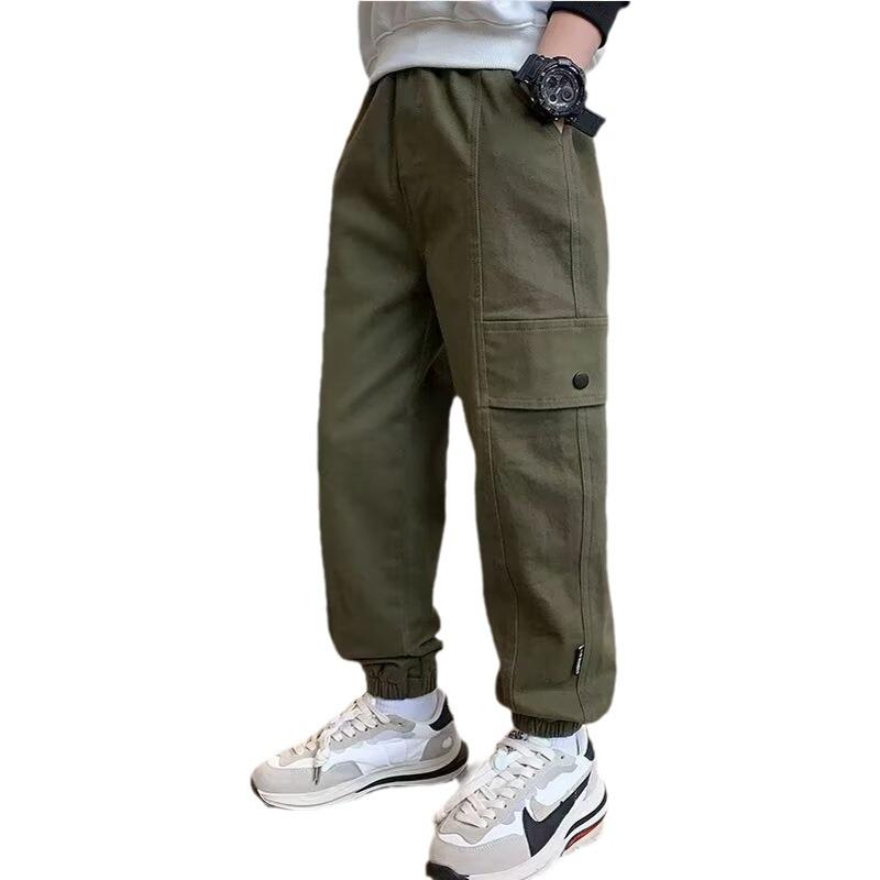 Boys' Cargo Pants - 2023 Spring/Autumn Style, Cool and Casual Long Pants for Middle & Big Kids