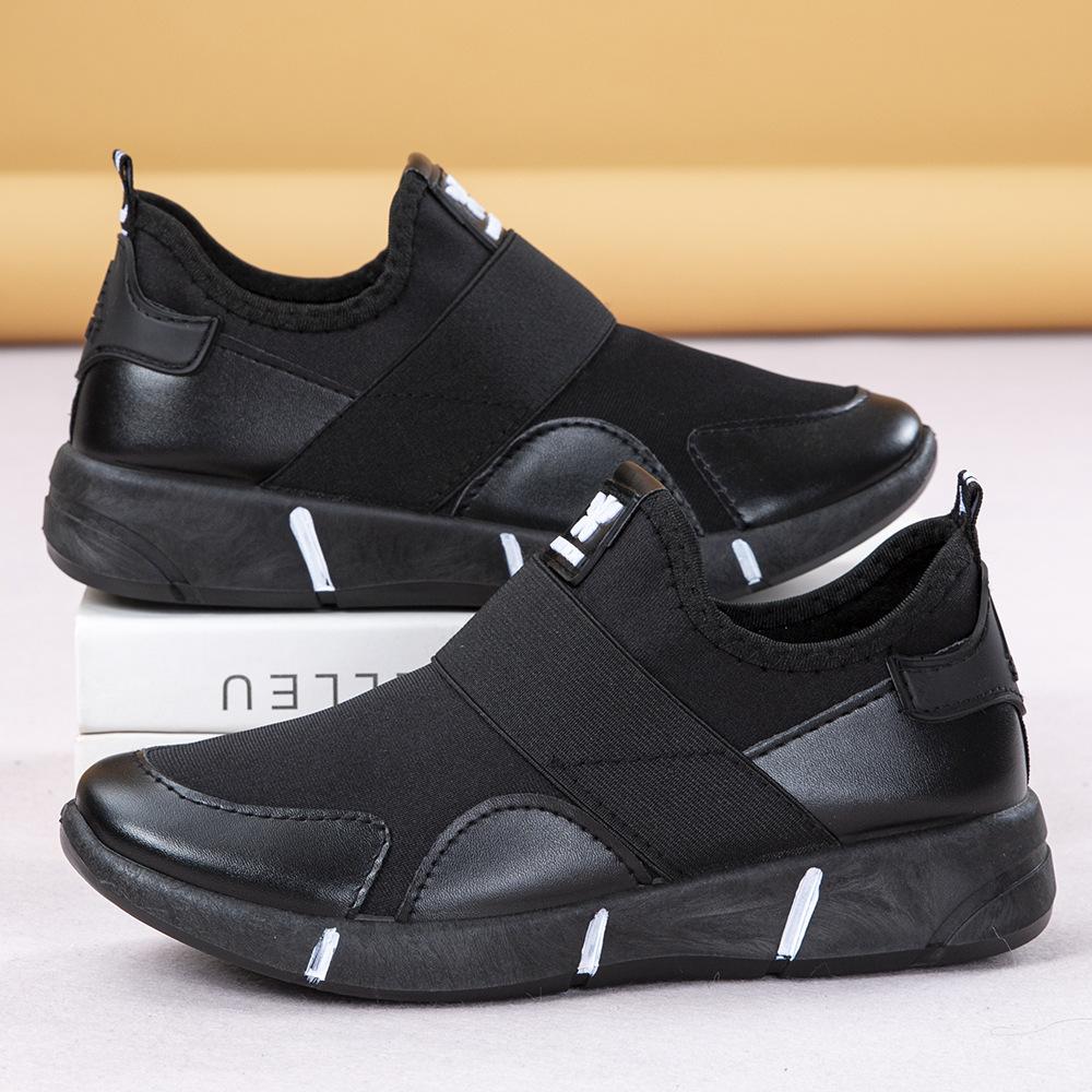 New Autumn Large Size Korean Version One-pedal Lazy Shoes Women's Deep Mouth Round Head Middle School Students Women's Shoes Women's Travel Shoes