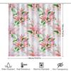 Vintage Floral Shower Curtain Pink Lilies With Green Leaves For Bathroom Decorations Waterproof Fabric Bathroom Curtains With