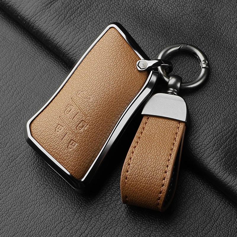 5 Button Metal and Leather Car Key Case Cover For Lexus LM350h LM500H  2024 Car Key Case Protect Fob